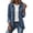 Blue, variant on Women's Boho Cardigan Vintage Ruffle Collared Long Sleeve Button Down Loose Casual Lightweight Spring Summer Fall Streetwear Jacket Black S