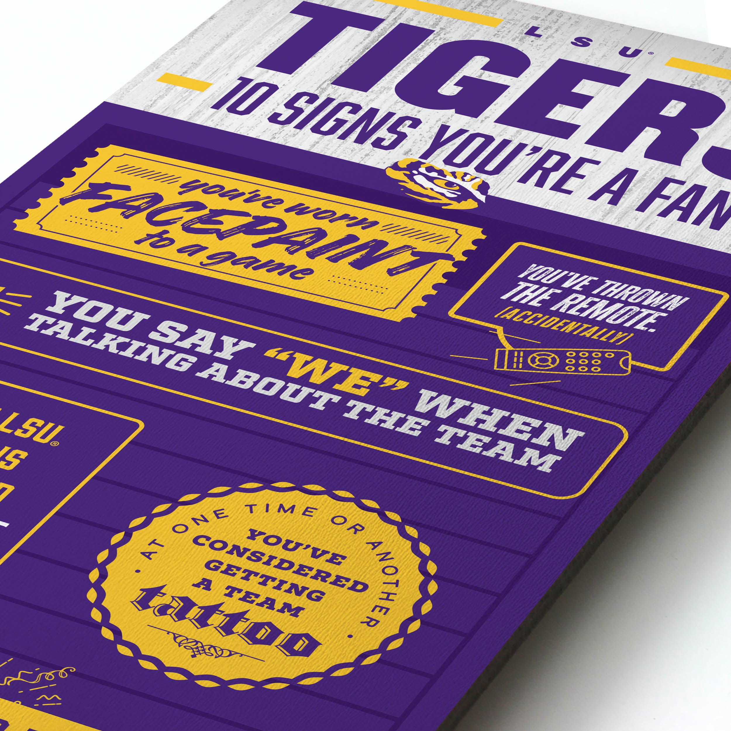 YouTheFan NCAA LSU Tigers 3D Top 10 Wall Art
