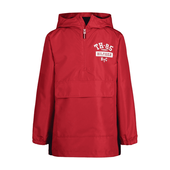 $69.50 Tommy Hilfiger, Boys' Quarter-Zip Pullover Raincoat, Red, 2T