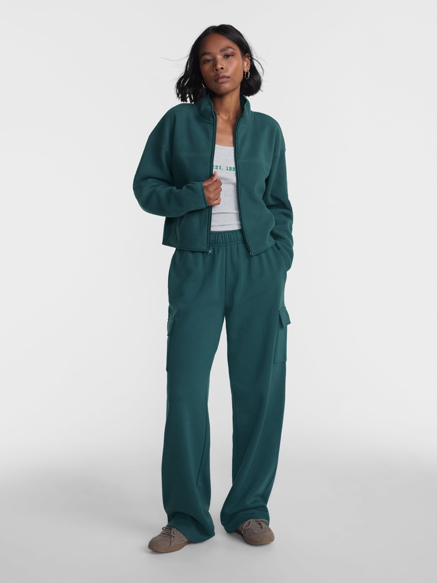 No Boundaries Polar Fleece Zip Up Jacket, Women’s and Women's Plus XXS-4X