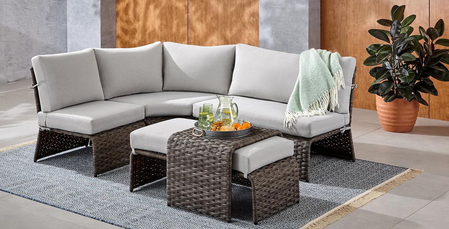 HOMETRENDS Tala 5-Piece Patio Sectional Set - Grey