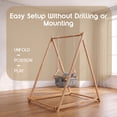thumbnail image 3 of Avenlur Spruce Baby Swing, Foldable Wooden Indoor Swing with Stand Montessori swing 6-36 months; foldable baby swing, wooden baby swing, indoor baby swing with stand (Gray), 3 of 9