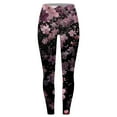 thumbnail image 4 of Riecok Leggings for Women Plus Size Stretchy High Waisted Pants Floral Printed Fall Leggings Running Yoga Pants, 4 of 4