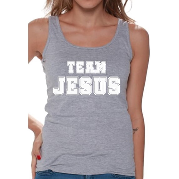 Awkward Styles Christ Tshirt for Ladies Team Jesus Tank Top for Her Christian Shirts Christian White Clothes for Women Team Jesus Ladies Tank Christian Gifts Jesus Shirts Jesus Clothing Collection
