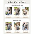 thumbnail image 3 of Portabebé MOMTORY 6 en 1 ergonómico con asiento de cadera, 3-23 kg, 3 of 9