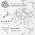 thumbnail image 3 of WORKPRO 200Pcs Aluminum Blind Rivets, 3/16" x 1/2" Pop Rivets Assortment, Aluminum Grip and Steel Mandrel, for Metal, Marine Boat, Automotive, Railway, and Duct Work- Pack of 200, Silver, 3 of 7
