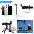 thumbnail image 2 of APEXEL HD 20-40X Zoom Lens with Tripod Telephoto Mobile Phone Lens Telescope for iPhone13 Samsung Other Smartphones Hunting Camping Sports, 2 of 7