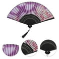 thumbnail image 3 of Unique Bargains Ancient Style Folding Fan 1Pc Purple [Dreamy Cherry Blossoms Butterflies], 3 of 5