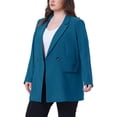 thumbnail image 6 of Agnes Orinda Women's Plus Size Blazers Lapel Button with Pockets Work Jackets Blazer 3X Lake Blue, 6 of 8