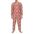 thumbnail image 3 of Sikiie Strawberries Mens Pajama Set, Soft Warm Long Sleeve Sleepwear, Cozy Button-Down Pjs for Men-, 3 of 7