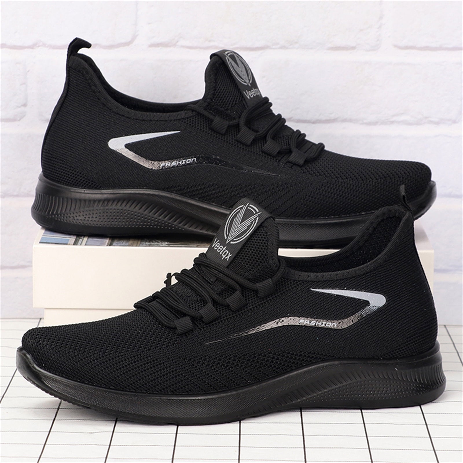 Yindaity Men Shoes Sneakers Men Shoes Sneakers Men's Lightweight Slip on Walking Running Shoes Lightweight Memory Foam Casual Sneakers Hiking Shoes Men Black,10.5