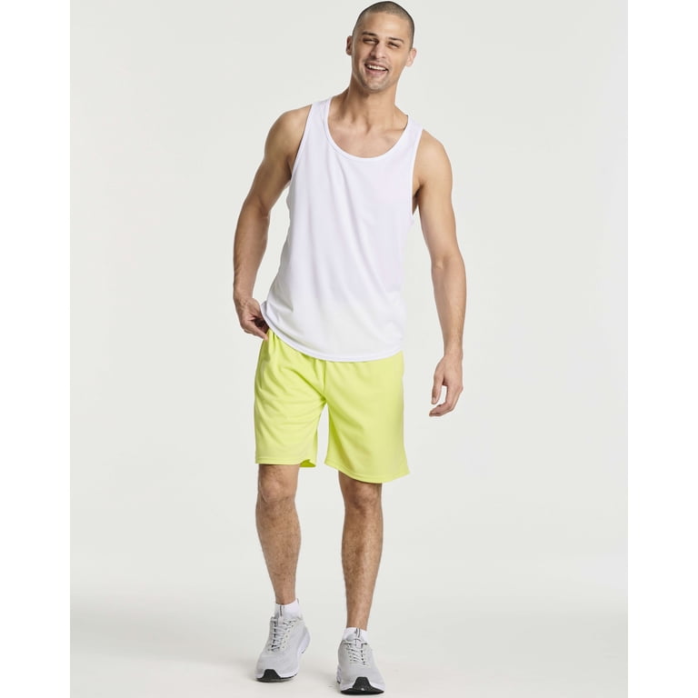 Men's 2-in-1 Workout Shorts With Compression Liner | 7" Dry Fit Gym Running Shorts, X-Large Grey