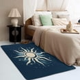 thumbnail image 3 of Sun Rug 5x7 - Washable Rugs Sun Rug & Home Decor, 4x5 Rug, Abstract Minimalist Rugs for Living Room Bedroom, Non Slip Soft Large Indoor Area Rug, Navy Blue and White Carpet, 3 of 7