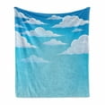 thumbnail image 1 of Cloud Soft Flannel Fleece Throw Blanket, Pre-school Concept Dispersed Puffy and Fluffy Cumulus Clouds, Cozy Plush for Indoor and Outdoor Use, 60" x 80", Azure Blue Baby Blue, by Ambesonne, 1 of 6
