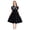 Black, variant on TSSOE Kids Girls School Uniform Dress Contrasting Trim Collar Puff Sleeve Button Down Summer Casual T-Shirt Dress Black 7-8