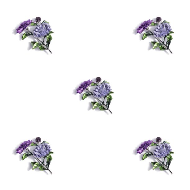 Guardurnaity Flor broche alfiler cumpleaños hecho a mano moda arte joyería novia regalo personalizado traje ornamento púrpura Violeta 5piezas Guardurnaity CBP233159