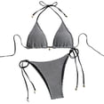thumbnail image 2 of Warop Women's Solid Color Padded Triangle Bikini Set, Separate Swimsuit for Beach and Pool, 2 of 7
