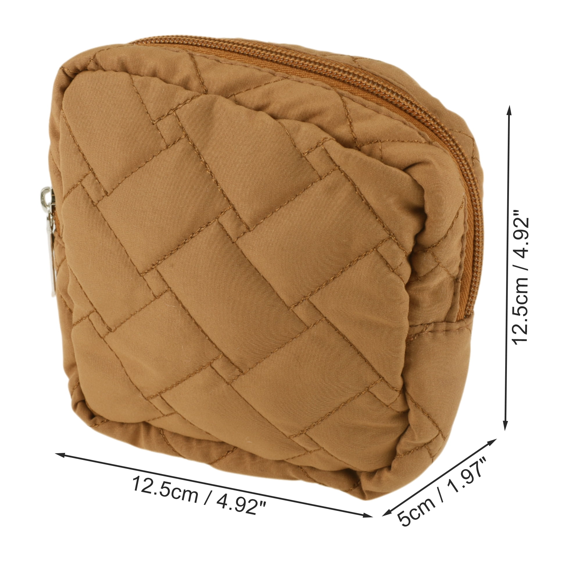 Unique Bargains 1 Pc Lady Portable Square Lipstick Bag for Outdoor Activities Deep Brown