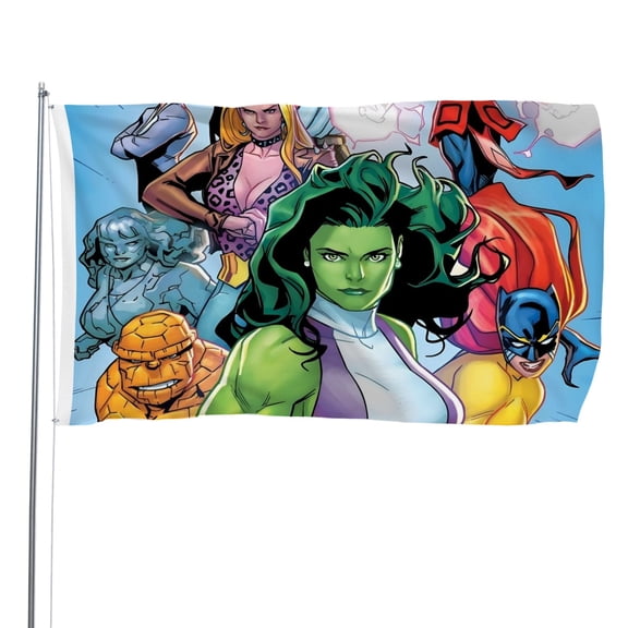 She Hulk-themed Printed Flag Perfect gift for fans, friends, and family members, and suitable for indoor and outdoor activities, party decorations.35.4"x59" (90cm×150cm)