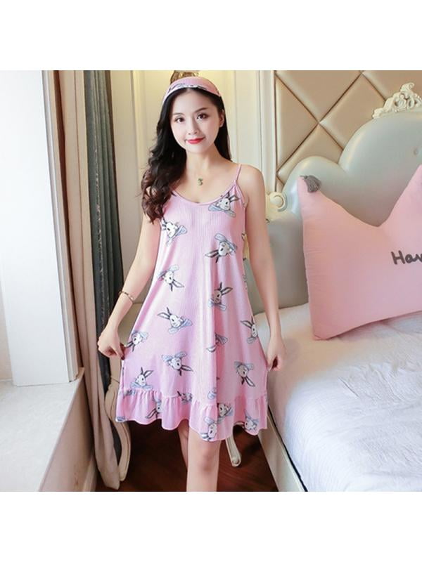 Summer Pajamas Set Sexy Sling Thin Cool Pyjamas Female Milk Rayon