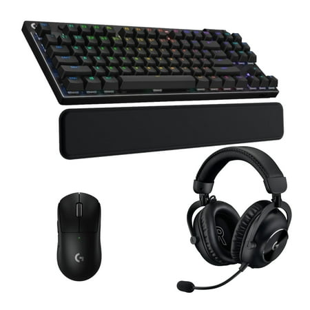 Logitech G PRO X TKL Lightspeed Wireless Gaming Keyboard with Mouse, Gaming Headset and Palm Rest