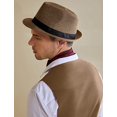 thumbnail image 3 of Sombrero Panamá de los años 20 para hombre - Sombrero Fedora de gánster de la mafia Accesorios para disfraz de Gatsby Talla única, 3 of 5