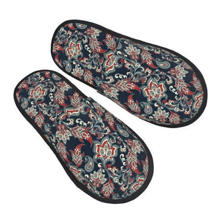 

House Slippers for Women Men - Paisley Pattern No.9025 Soft House Shoes Fuzzy Slippers Lightweight Slip-On Cozy House Slippers for Woman Indoor Outdoor