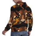 thumbnail image 6 of Wukai Sunflower Butterfly Cow Print Men Hoodies Fleece Sweatshirts Long Sleeve Sweaters Pullover Fall Outfits Winter Clothes-Large, 6 of 7