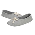thumbnail image 3 of Women's Ballerina Slipper with Bow House Slipper Comfort Sole Flat Shoes for Indoor/Outdoor, Light Gray, 3 of 8