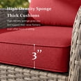 thumbnail image 6 of Unnifurnzi 5 Pieces Outdoor Wicker Patio Furniture Set-High Back Outdoor Rocking Chairs Set of 2 with Ottoman Patio Conversation Sets for Deck Lawn Porch Balcony Poolside-Gray/Red, 6 of 7