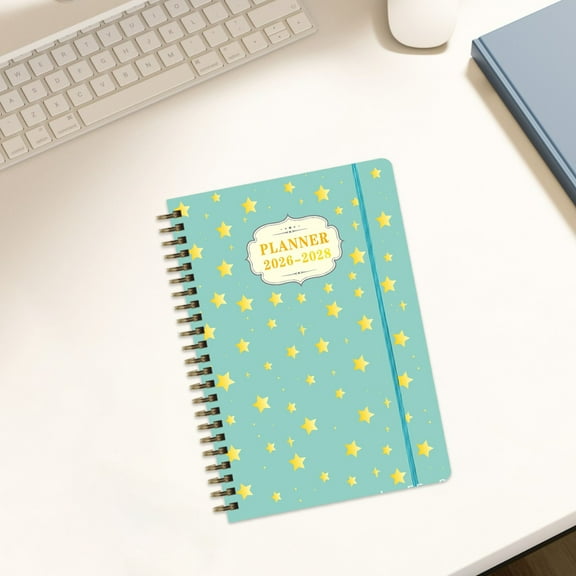 2026-2028 Planner, Three-Year Planner, Daily Plan and Monthly Plan Book, Bound with Iron Circle, A5 (6 "x 8.3") (Black)