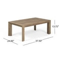 thumbnail image 4 of GDF Studio Lucia Outdoor Acacia Wood Loveseat and Coffee Table Set with Cushions, Beige and Brown, 4 of 10