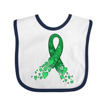 Inktastic Cerebral Palsy Awareness- Green Ribbon Made of Hearts Boys or Girls Baby Bib
