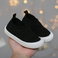 thumbnail image 3 of Dakaela Toddler Boy Girl Mesh Sneakers 3-12Months Baby Knitted Walking Slip on Shoes 3T 4T Little Kid Breathable Soft Sole Outdoor Shoes Black Size 4.5, 3 of 7