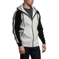 thumbnail image 4 of G-Style USA Men's Heavyweight Contrasting Dual Stripe Zip-Up Hoodie Sweatshirt MH13116 - Oatmeal/Black - Large, 4 of 6