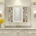 thumbnail image 3 of 35'' x 28'' Blue Wall Mounted Bathroom Storage Cabinet with Mirror Door, Modern Bathroom Wall Cabinet with Mirror, Medicine Cabinet with 6 Open Shelves, 3 of 12