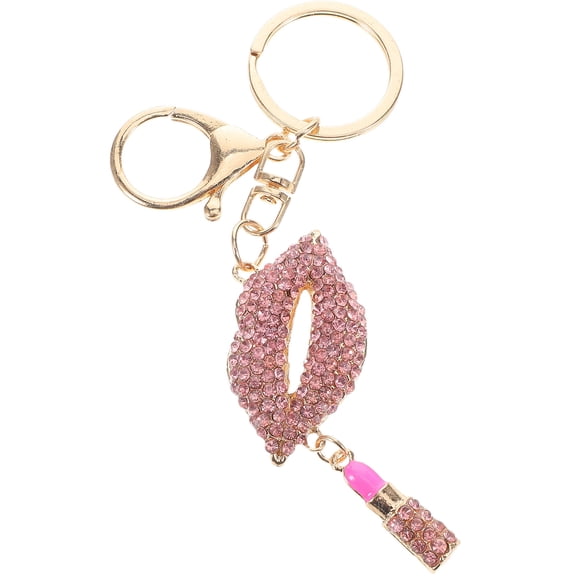Hemobllo Stylish Lip-Shaped Bag Charm Keychain, Zinc Alloy Pendant Accessory for Purse, Backpack, Keys - 1 Piece