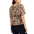 thumbnail image 3 of Thalia Sodi Animal Print Mixed Materials Top Leopard XL, 3 of 3