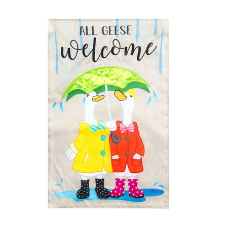 Meadow Creek 11.5" x 18" Spring Welcome Geese Outdoor Yard Flag