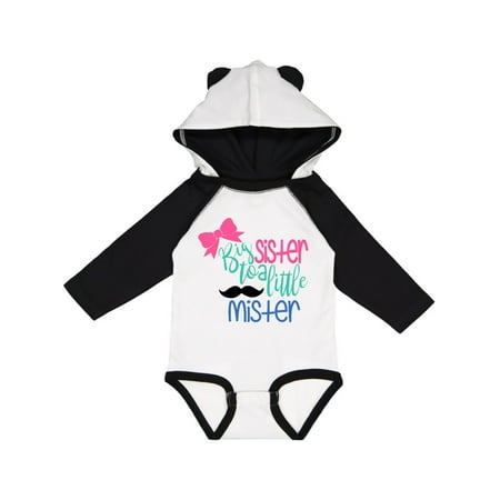 

Inktastic Big Sister to a Little Mister Bow and Mustache Gift Baby Girl Long Sleeve Bodysuit