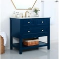 thumbnail image 2 of Elegant Decor Metropolis 36" Solid Wood and Metal Single Bathroom Vanity in Blue, 2 of 8