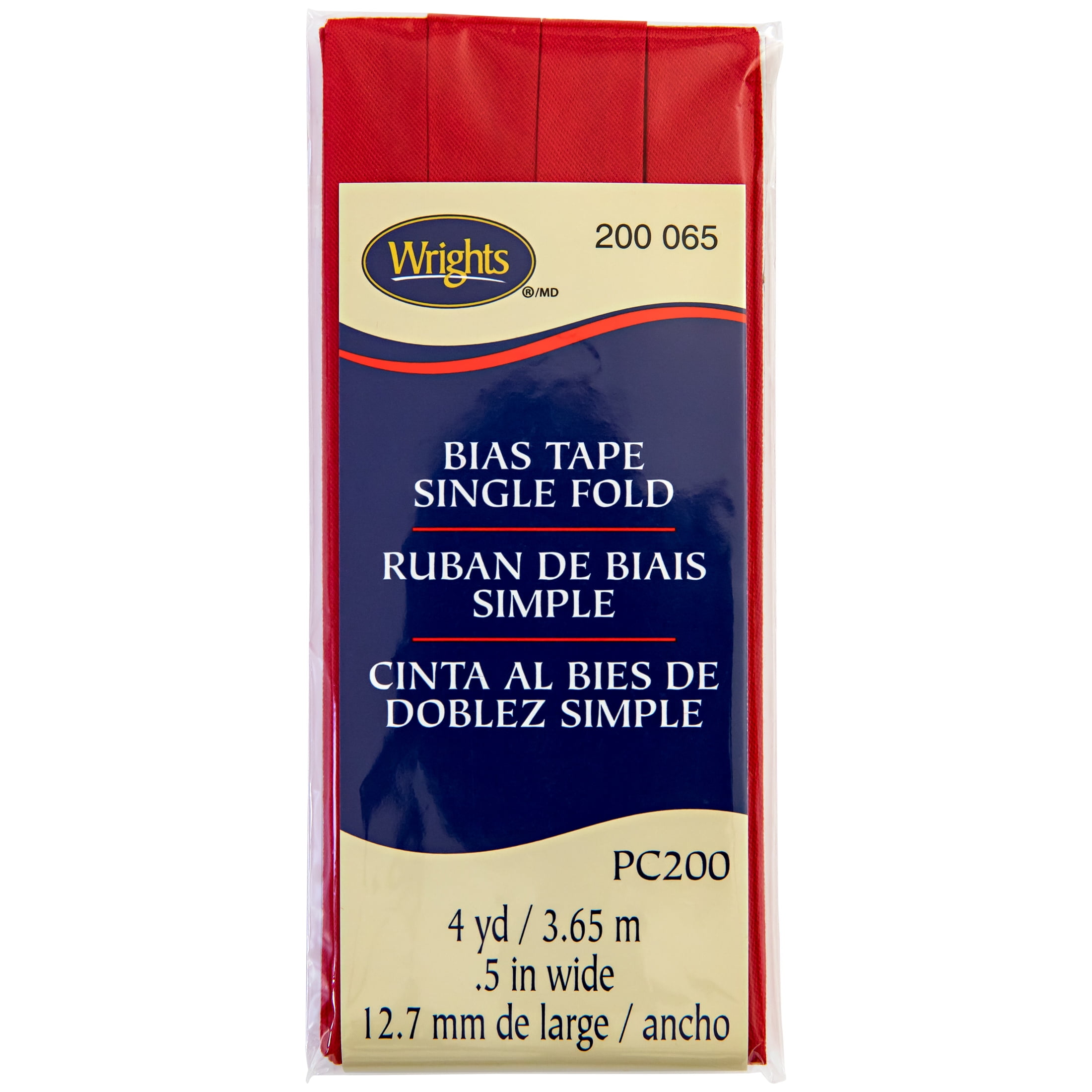 Wrights Single Fold Bias Tape 1/2 X4yd-Red 