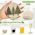 thumbnail image 2 of Yayeee 6 PCS Drink Coasters with Holder Set Woven Absorbent Round Tabletop Hot Pad, Cartoon Christmas Trees, 2 of 7