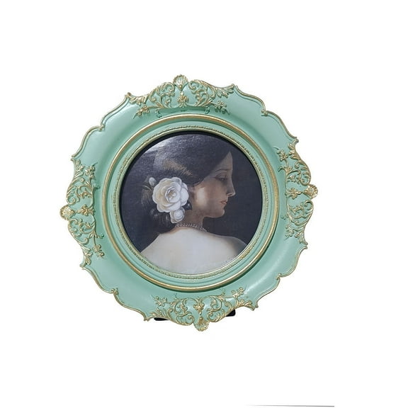 Round Vintage Picture Frames 5x5 Green