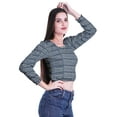thumbnail image 2 of Moomaya Round Neck Crop Tops For Women Cotton Jersey Printed Blouses T Shirt, 2 of 5