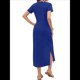 thumbnail image 2 of Vestido Holgado de Verano para Mujer, Cuello Redondo, Informal, con Abertura, Antiarrugas y Bolsillos. Azul M, 2 of 5