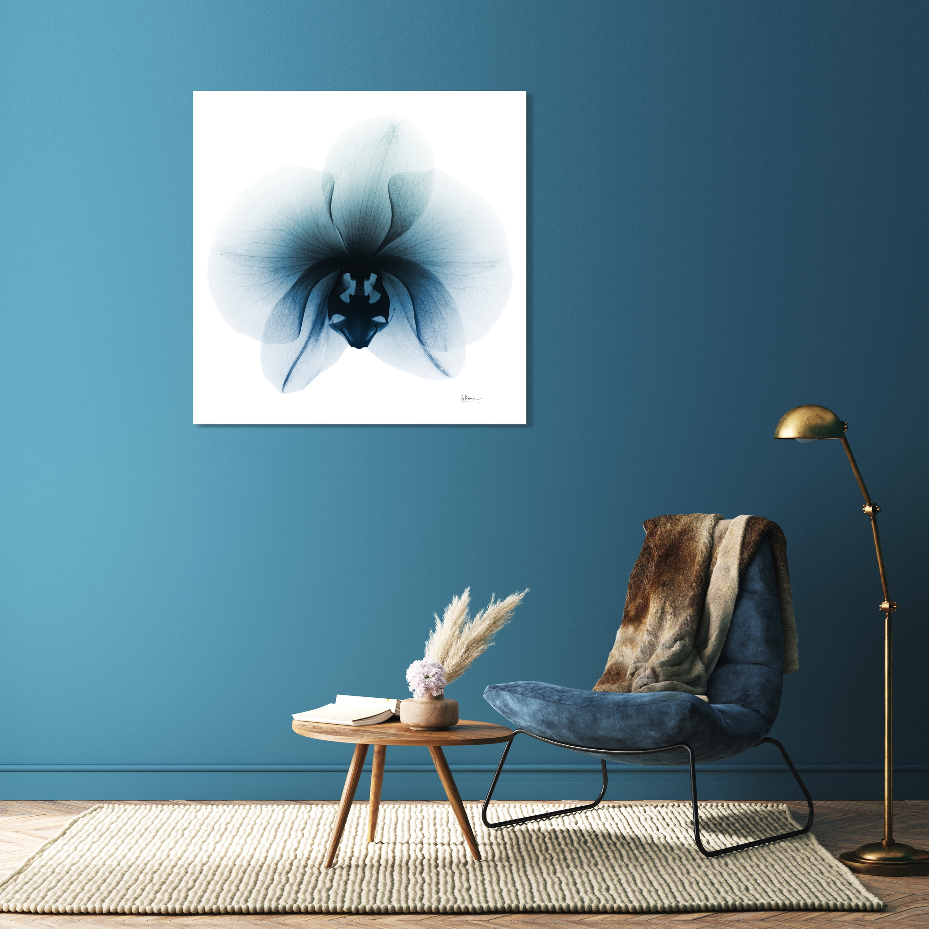 Empire Art Direct Glacial Orchid Frameless Free Floating Tempered Glass Panel Graphic Flower Wall Art, 38" x 38" x 0.2", Ready to Hang
