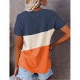 thumbnail image 4 of Askfv Women's Tops Short Sleeve Casual T Shirt Color Block Shirt Loose Pullover Top, 4 of 4