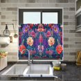 thumbnail image 4 of Yayeee Kitchen Curtains Light Filtering 27"x24" Rod Pocket Short Cafe Window Panel, Blooming Flowers Pattern, 4 of 7