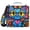 Cartoon Graffiti Cat, variant on 3 Ring Zipper Binder with Shoulder Strap Waterproof Trapper Keeper 2 Inch D-Ring 500 Sheets Capacity Mysterious Butterflies and Moon